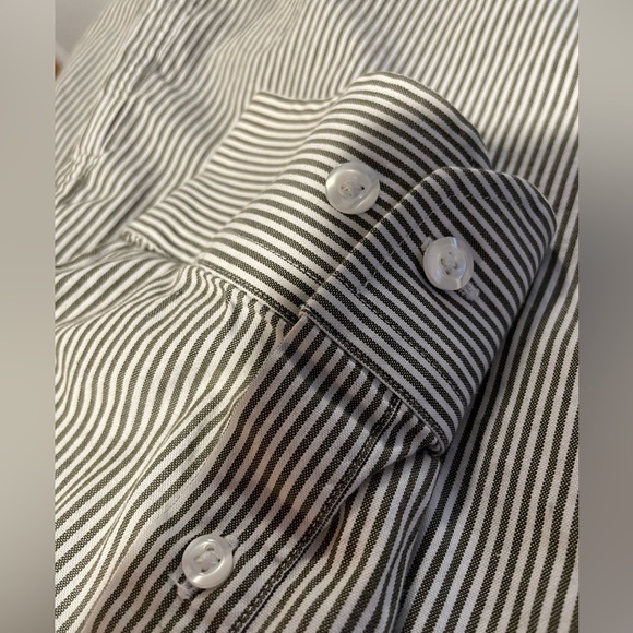 John Bartlett Statements Slim Fit Shirt Size 17 1/2 (32-33) Cotton Gray White - Picture 3 of 7